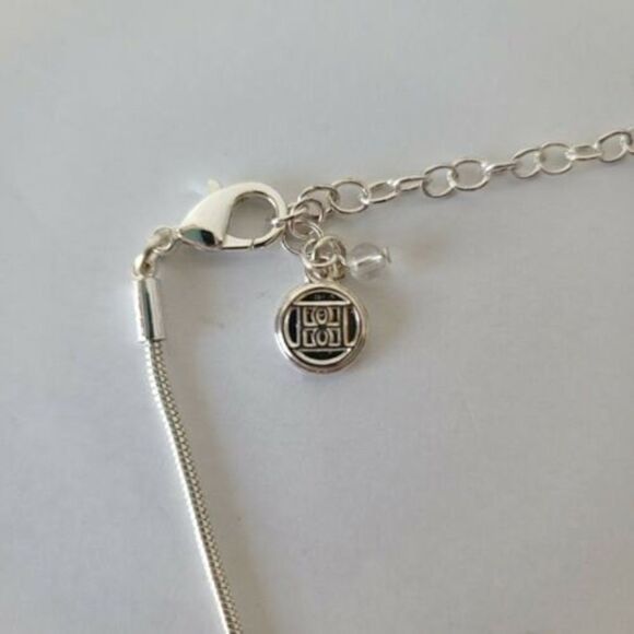 Dana Buchman Silver Amethyst Stone Necklace Silver Tone 21" - Picture 4 of 6